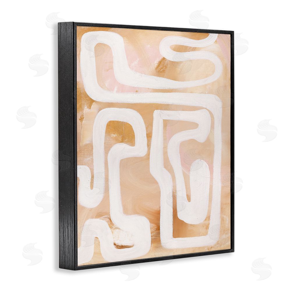 Design Fabrikken Muted Abstract Squiggle Black Framed Giclee Wall Art Print