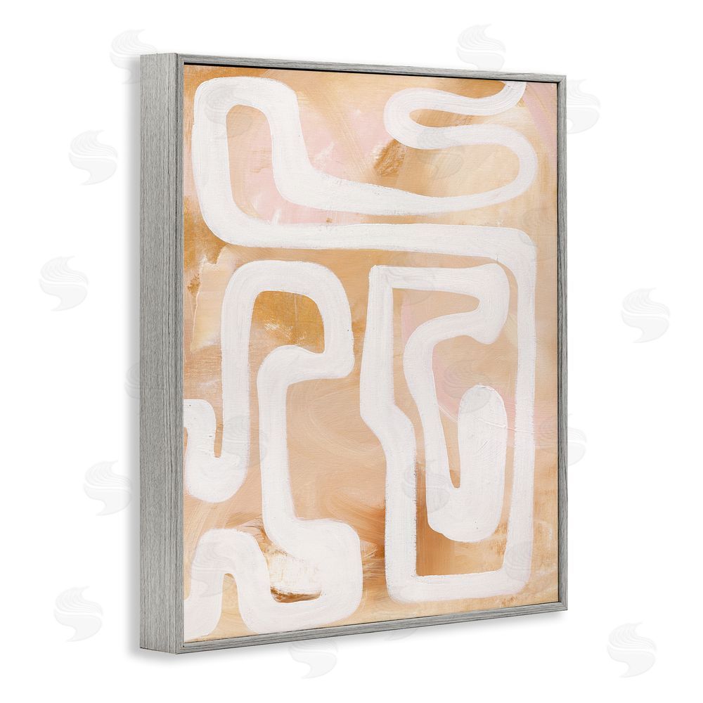 Design Fabrikken Muted Abstract Squiggle Gray Framed Giclee Wall Art Print