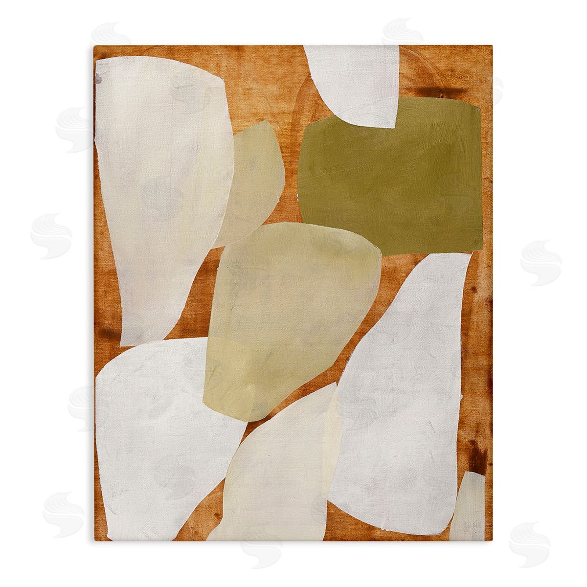 Design Fabrikken Rustic Layered Shapes Stretched Canvas Wall Art Print