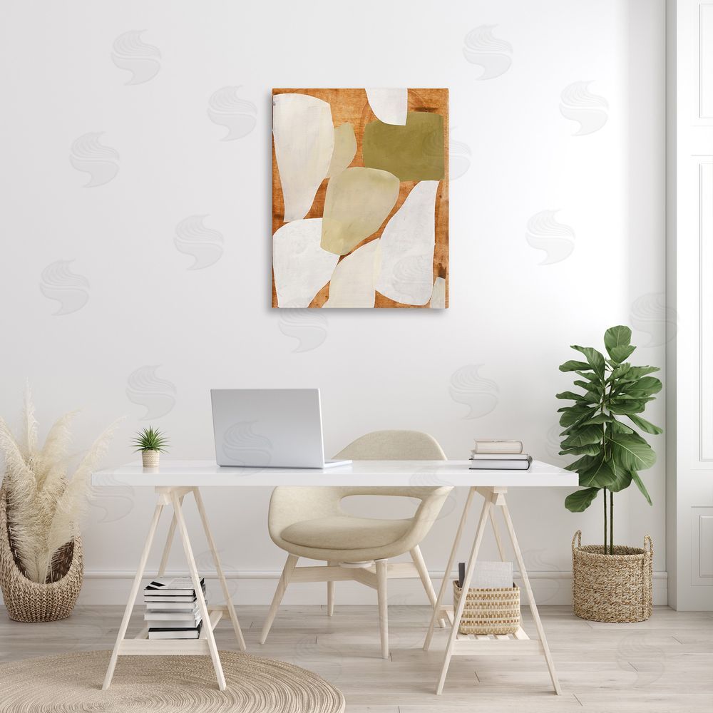 Design Fabrikken Rustic Layered Shapes Canvas Wall Art Print in Room