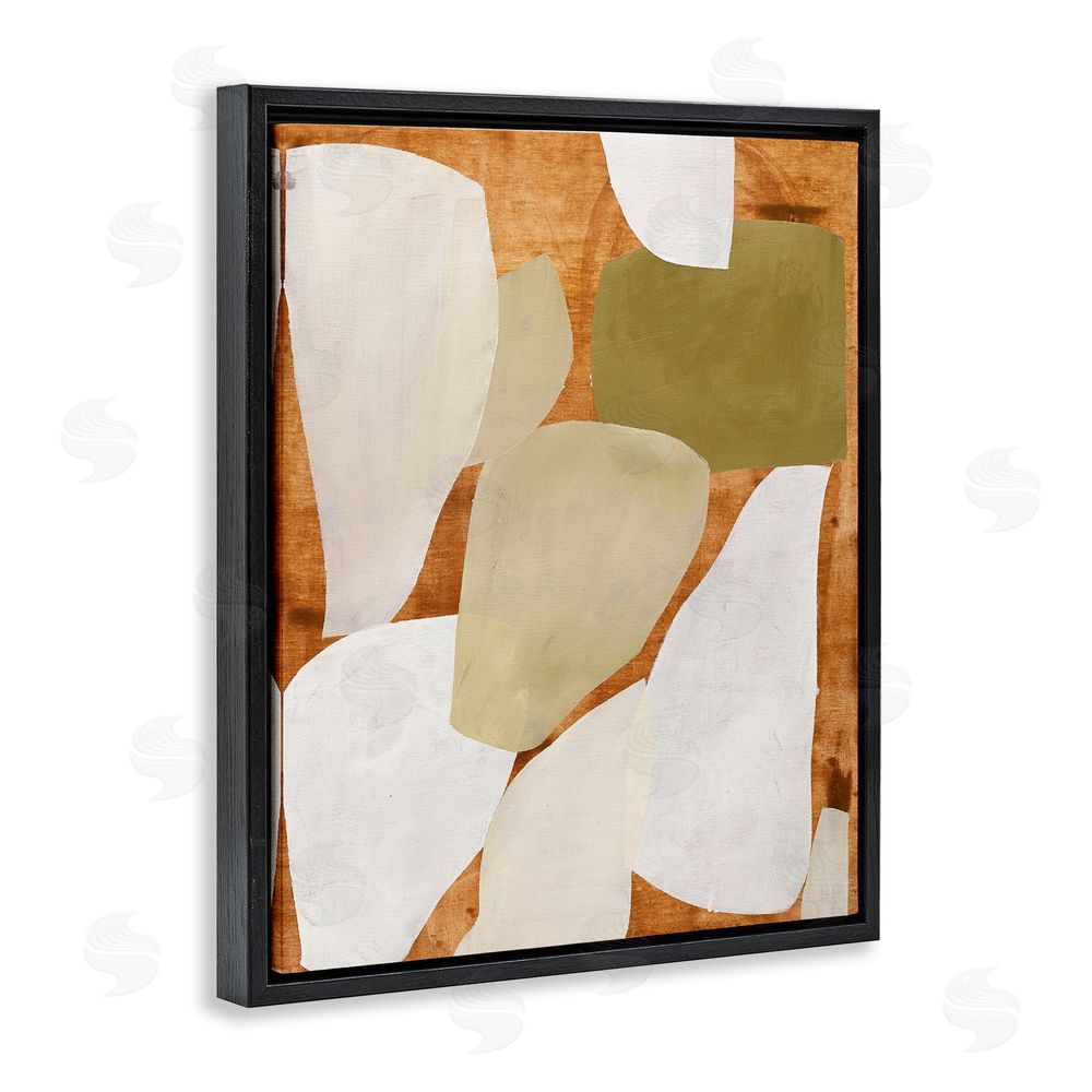 Design Fabrikken Rustic Layered Shapes Black Floating Frame Canvas Wall Art Print