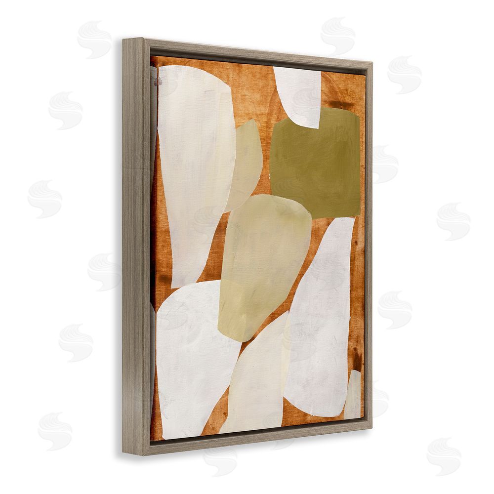 Design Fabrikken Rustic Layered Shapes Brown Floating Frame Canvas Wall Art Print