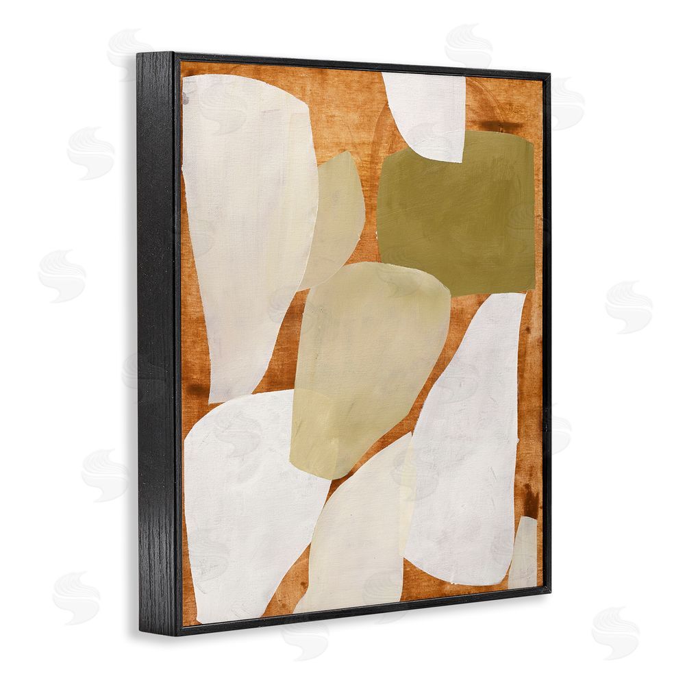 Design Fabrikken Rustic Layered Shapes Black Framed Giclee Wall Art Print