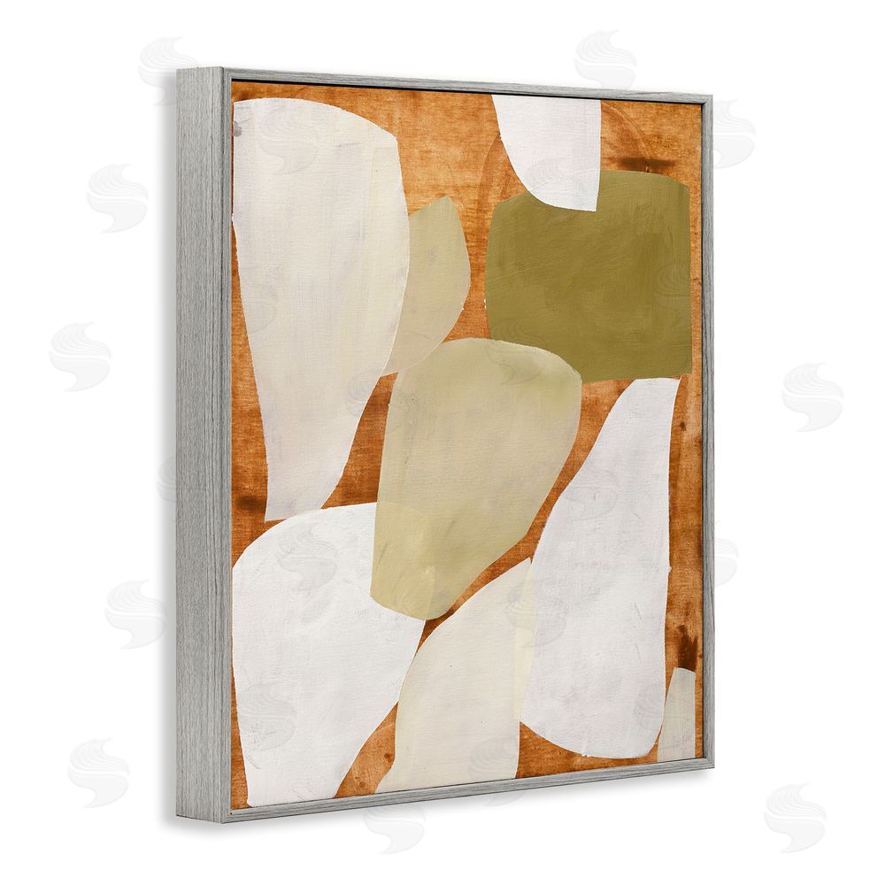 Design Fabrikken Rustic Layered Shapes Gray Framed Giclee Wall Art Print
