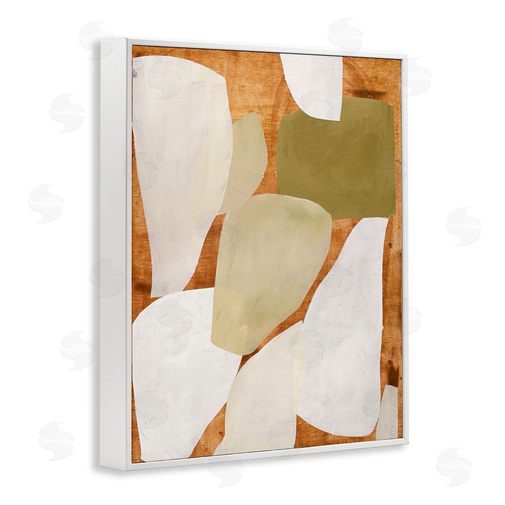 Design Fabrikken Rustic Layered Shapes White Framed Giclee Wall Art Print