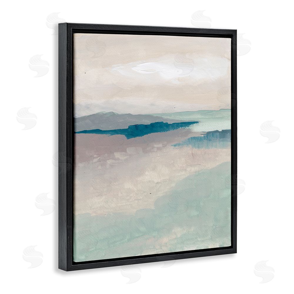 Nikita Jariwala Subtle Horizon Abstract Black Floating Frame Canvas Wall Art Print