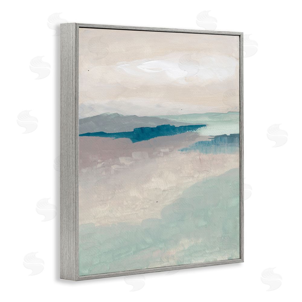 Nikita Jariwala Subtle Horizon Abstract Gray Framed Giclee Wall Art Print