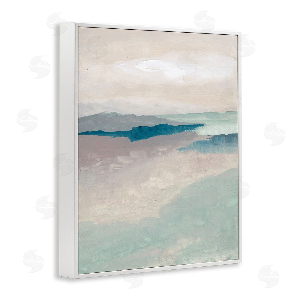 Nikita Jariwala Subtle Horizon Abstract White Framed Giclee Wall Art Print