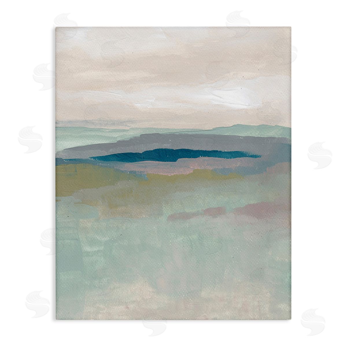Nikita Jariwala Muted Abstract Beach Landscape Stretched Canvas Wall Art Print