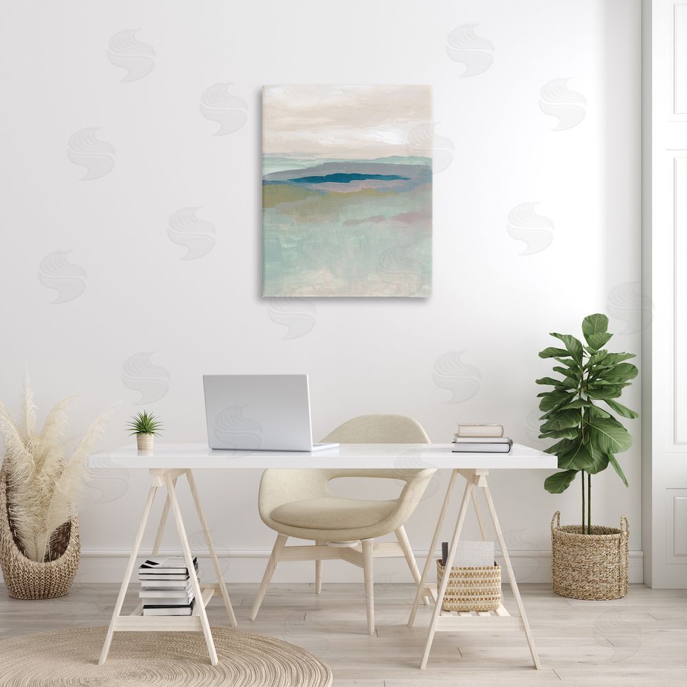 Nikita Jariwala Muted Abstract Beach Landscape Canvas Wall Art Print in Room