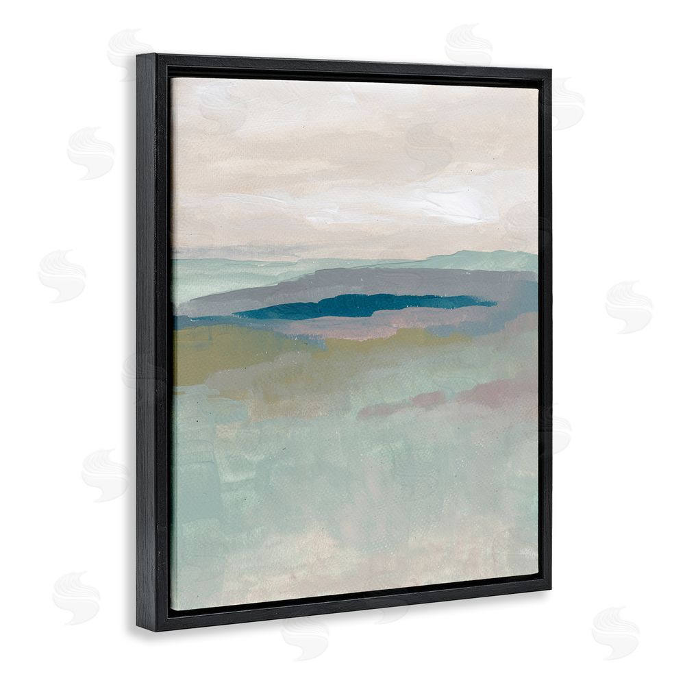 Nikita Jariwala Muted Abstract Beach Landscape Black Floating Frame Canvas Wall Art Print