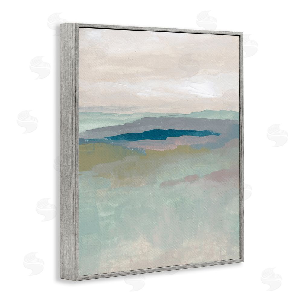 Nikita Jariwala Muted Abstract Beach Landscape Gray Framed Giclee Wall Art Print