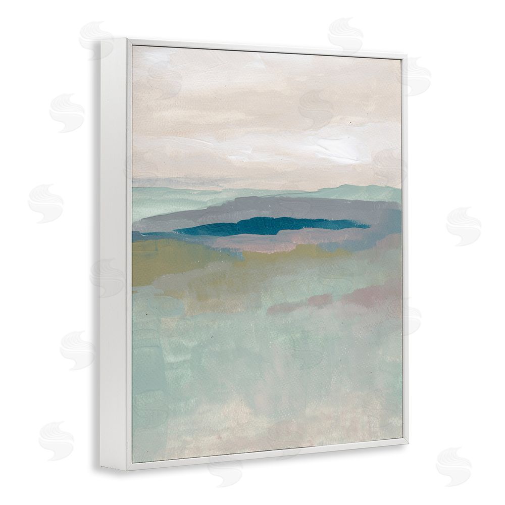 Nikita Jariwala Muted Abstract Beach Landscape White Framed Giclee Wall Art Print