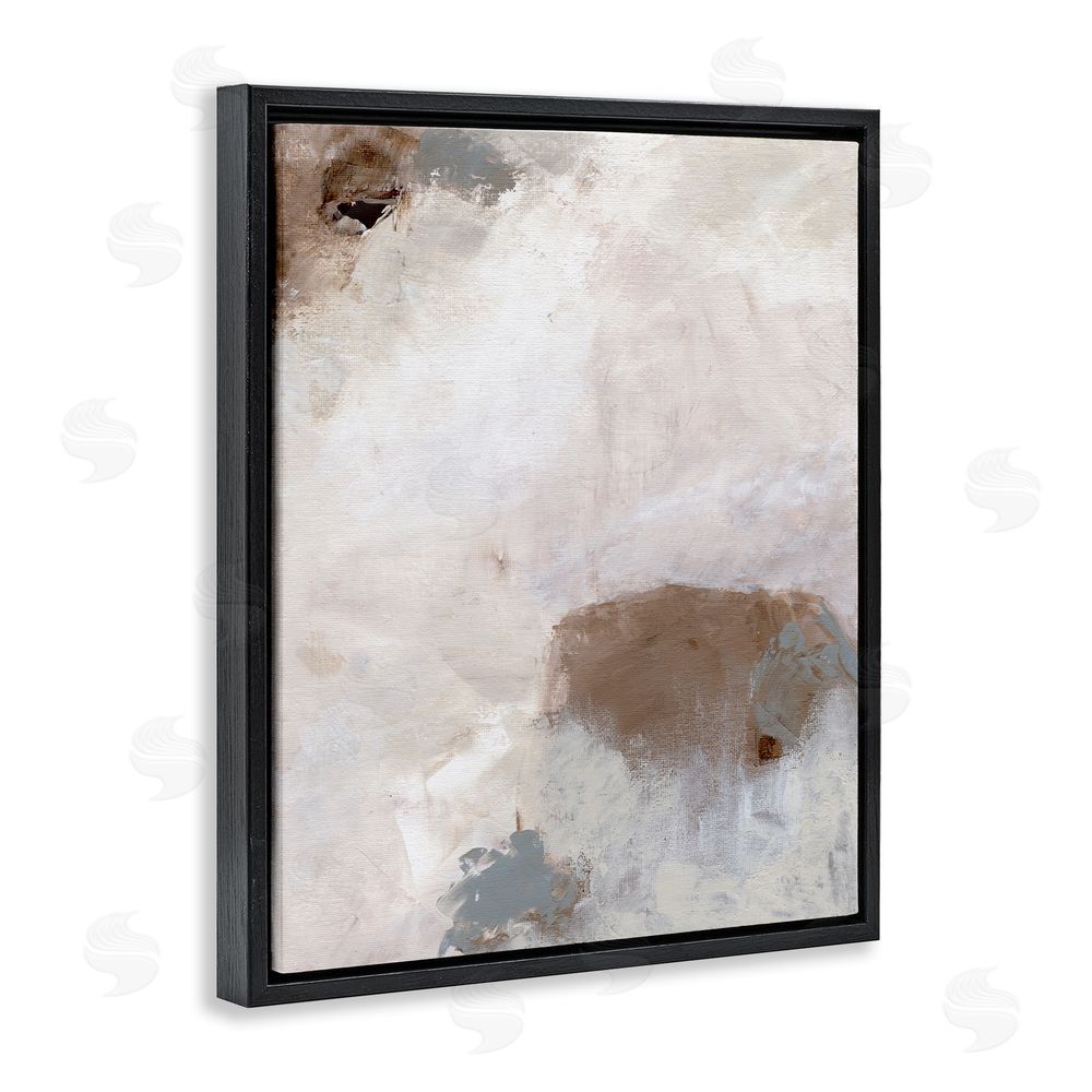 Nikita Jariwala Muted Neutral Painting Black Floating Frame Canvas Wall Art Print