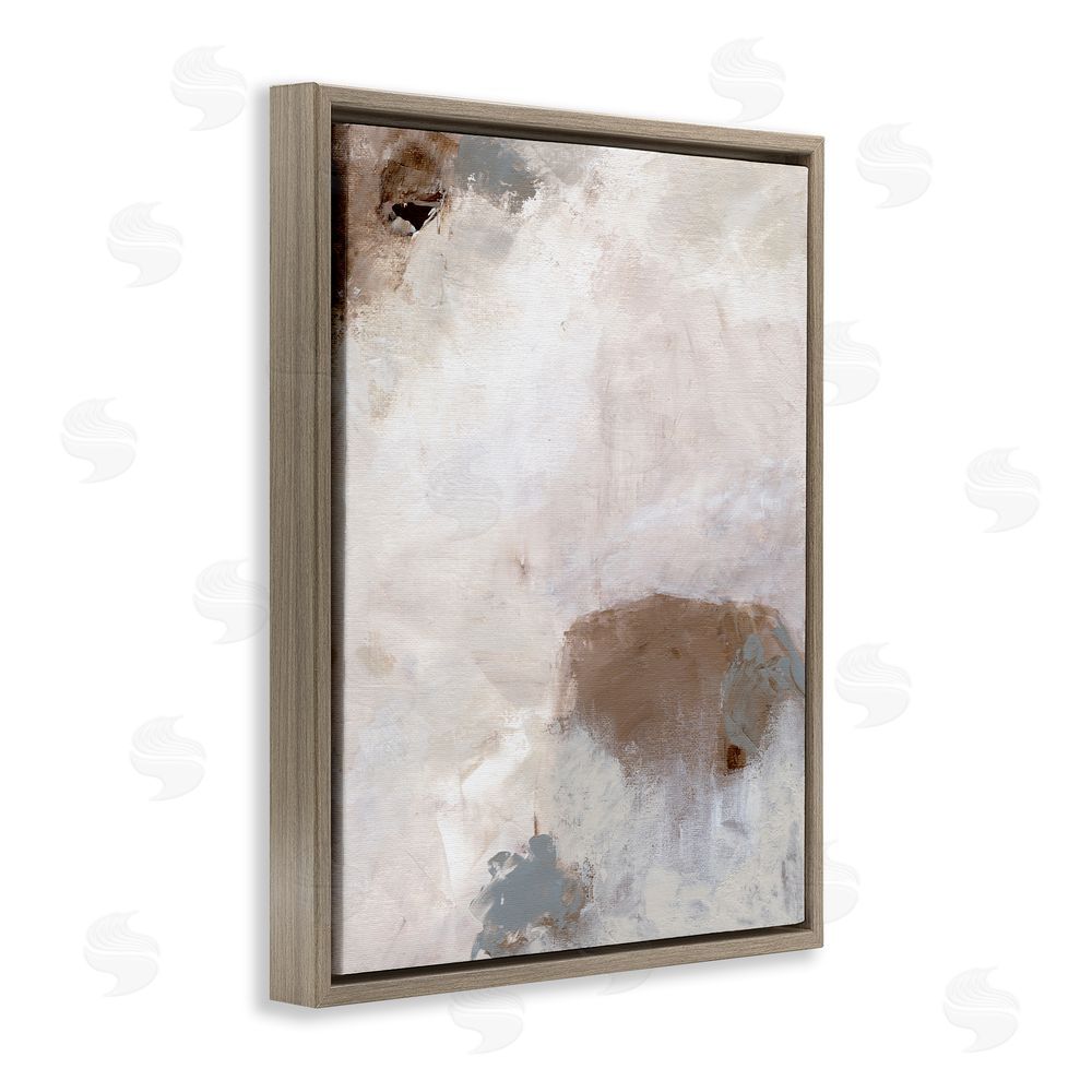 Nikita Jariwala Muted Neutral Painting Brown Floating Frame Canvas Wall Art Print