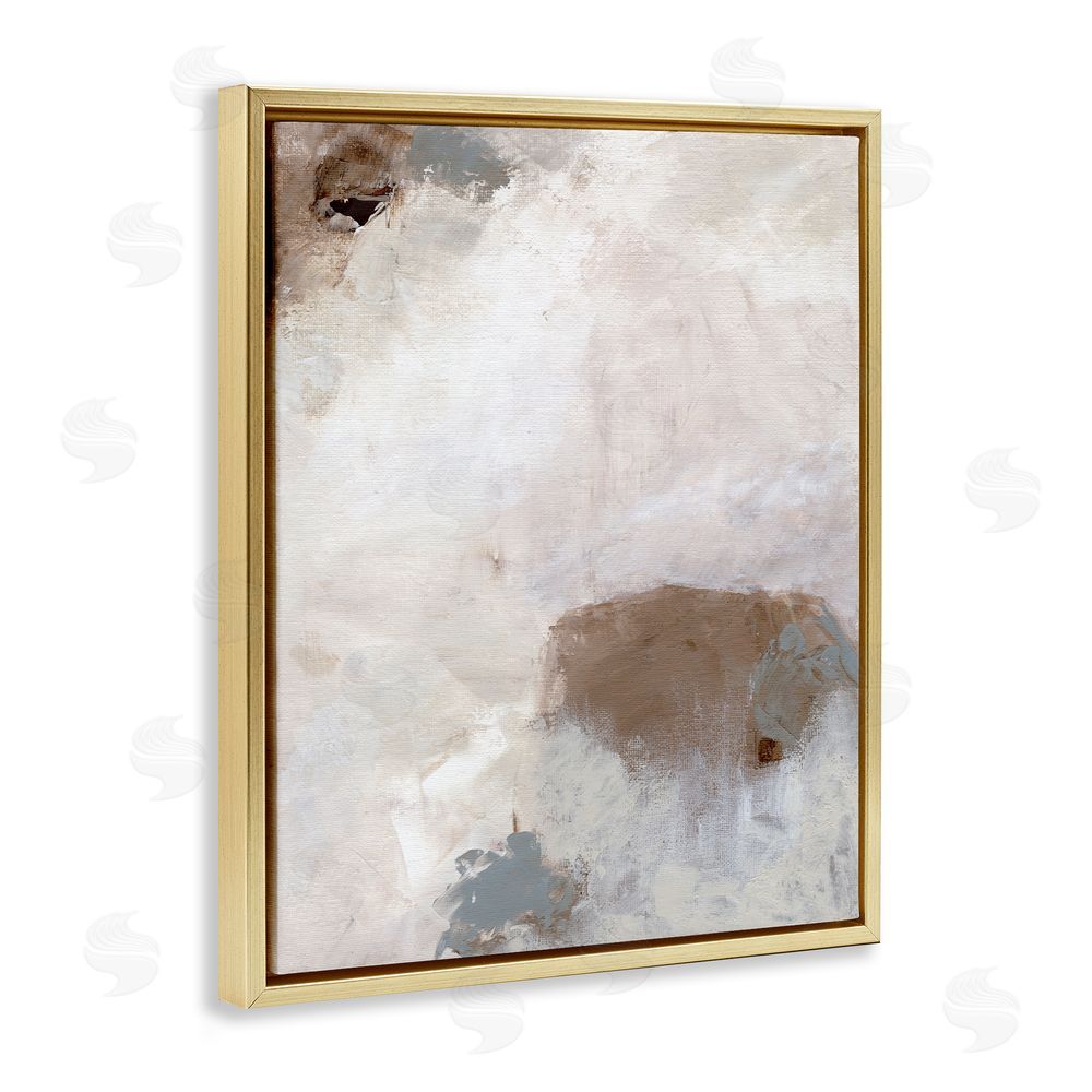 Nikita Jariwala Muted Neutral Painting Gold Floating Frame Canvas Wall Art Print