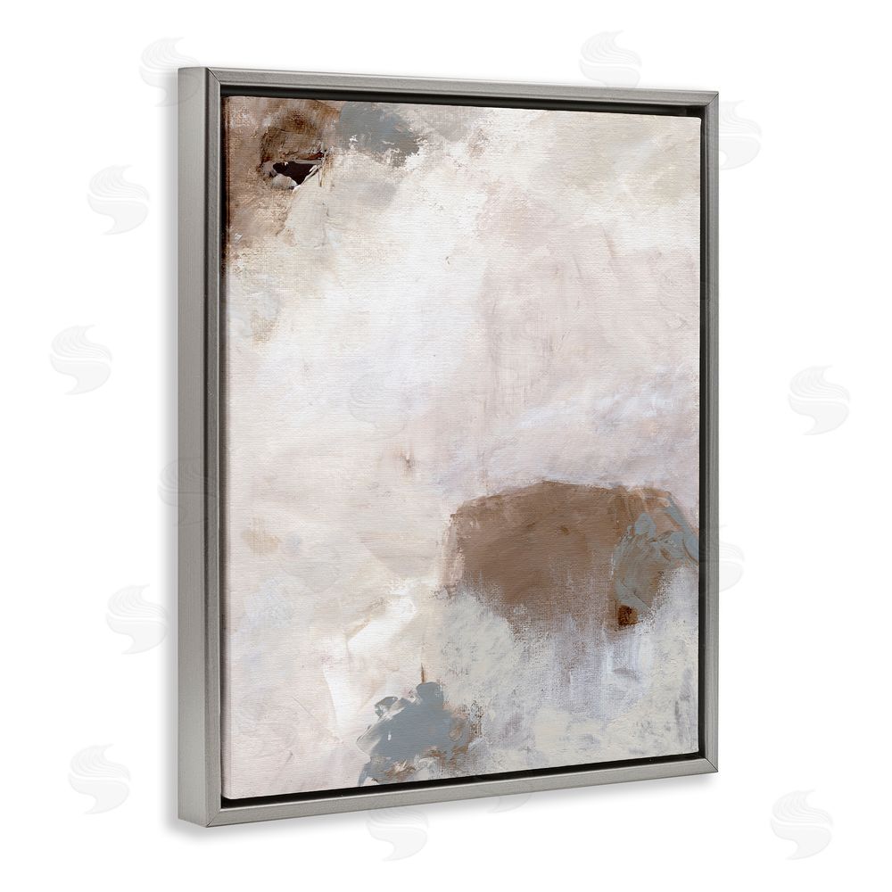 Nikita Jariwala Muted Neutral Painting Grey Floating Frame Canvas Wall Art Print
