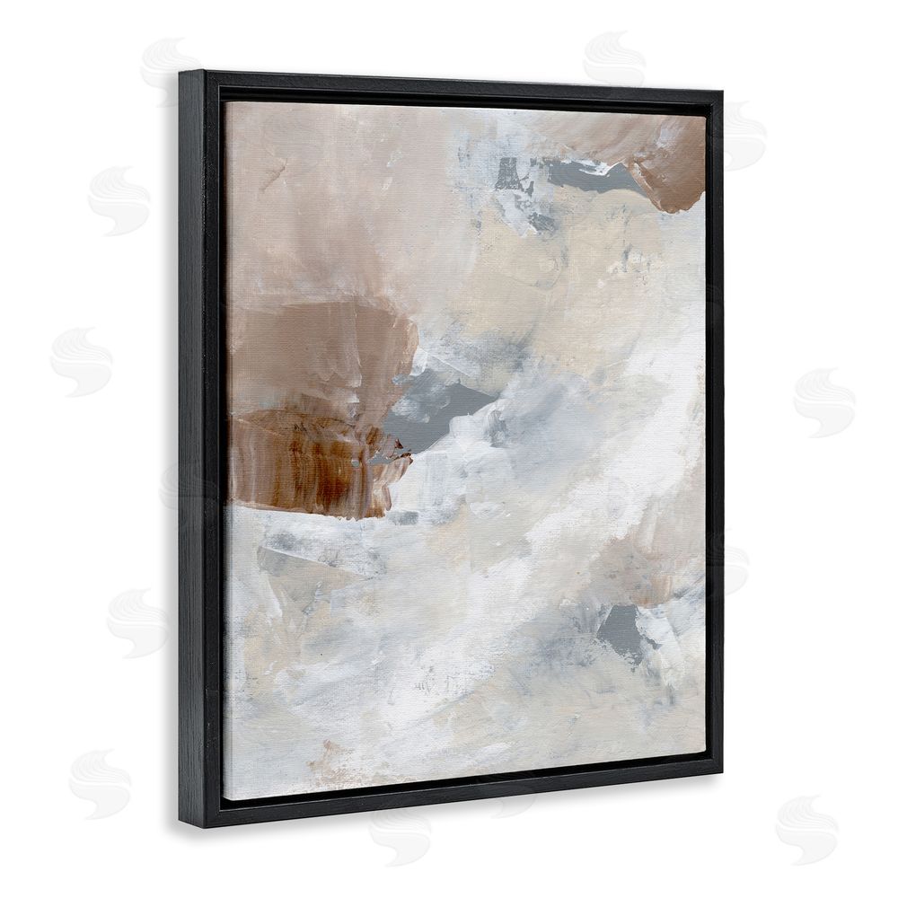 Nikita Jariwala Neutral Subtle Painting Black Floating Frame Canvas Wall Art Print