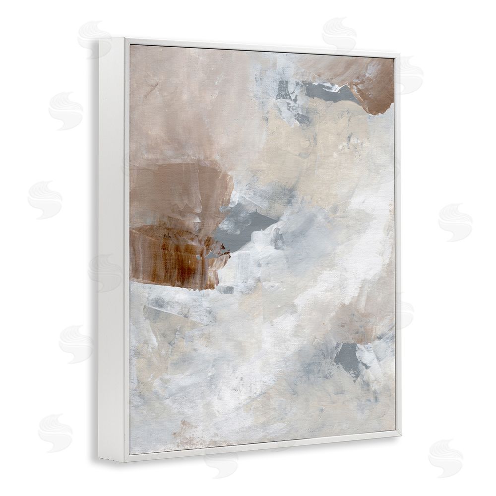 Nikita Jariwala Neutral Subtle Painting White Framed Giclee Wall Art Print