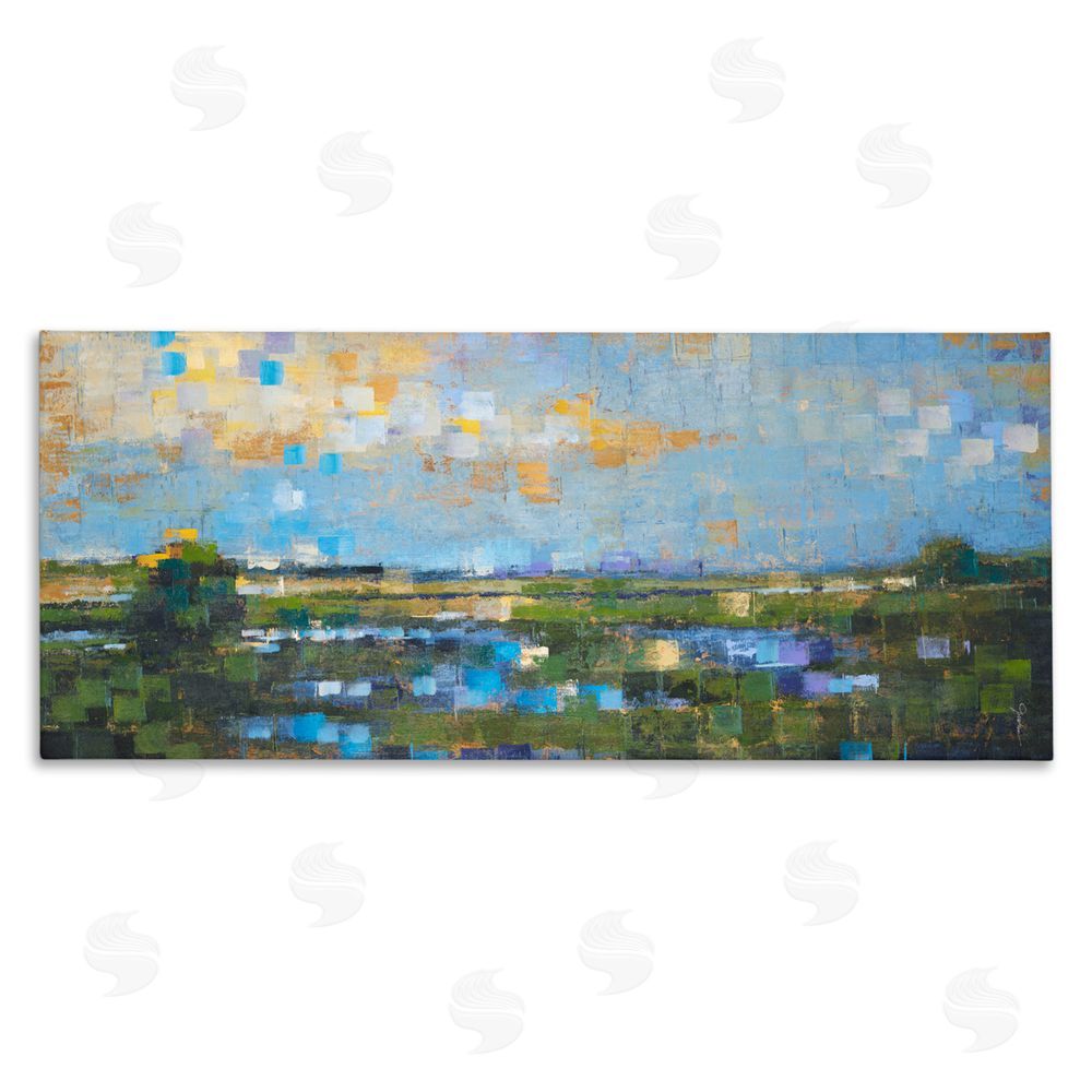 Liz Jardine Brushed River Landscape Stretched Canvas Wall Art Print