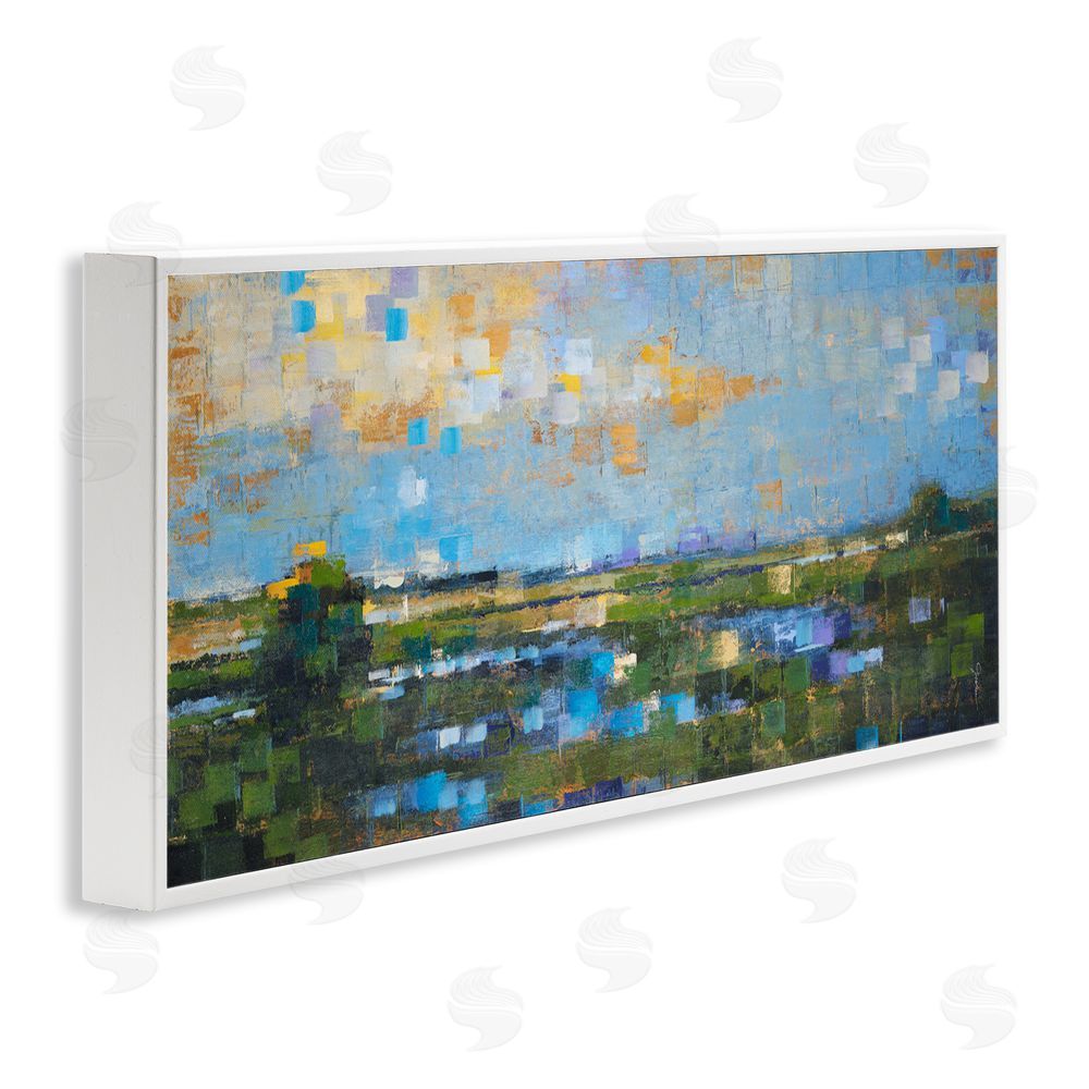 Liz Jardine Brushed River Landscape White Framed Giclee Wall Art Print
