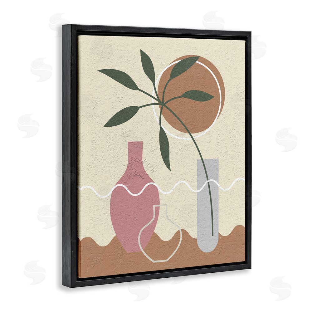 Martina Pavlova Boho Vase Still Life Black Floating Frame Canvas Wall Art Print