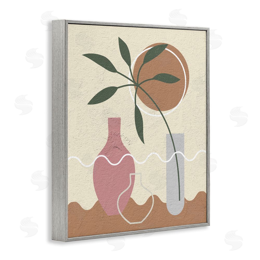 Martina Pavlova Boho Vase Still Life Gray Framed Giclee Wall Art Print