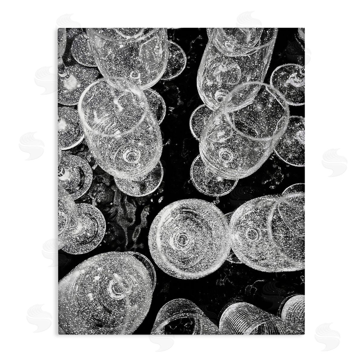 Stupell Studio Glitzy Wine Glasses Stretched Canvas Wall Art Print