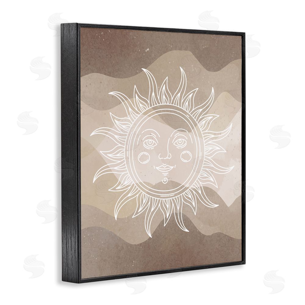Stupell Studio Boho Celestial Sun Black Framed Giclee Wall Art Print