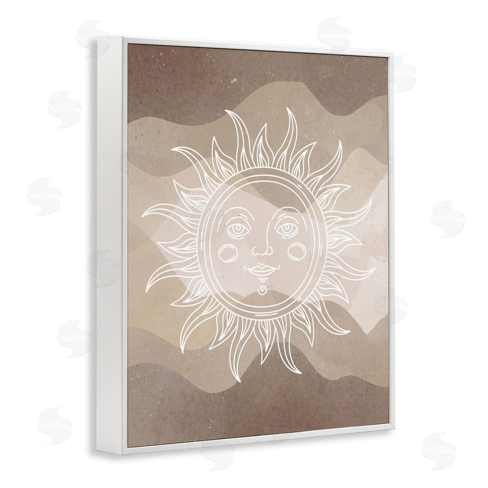 Stupell Studio Boho Celestial Sun White Framed Giclee Wall Art Print