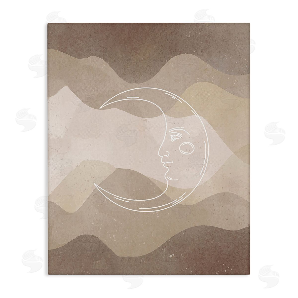 Stupell Studio Boho Celestial Moon Stretched Canvas Wall Art Print