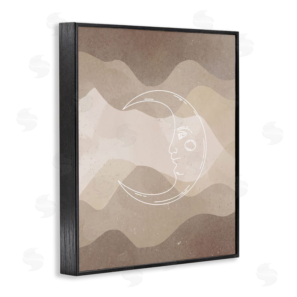 Stupell Studio Boho Celestial Moon Black Framed Giclee Wall Art Print