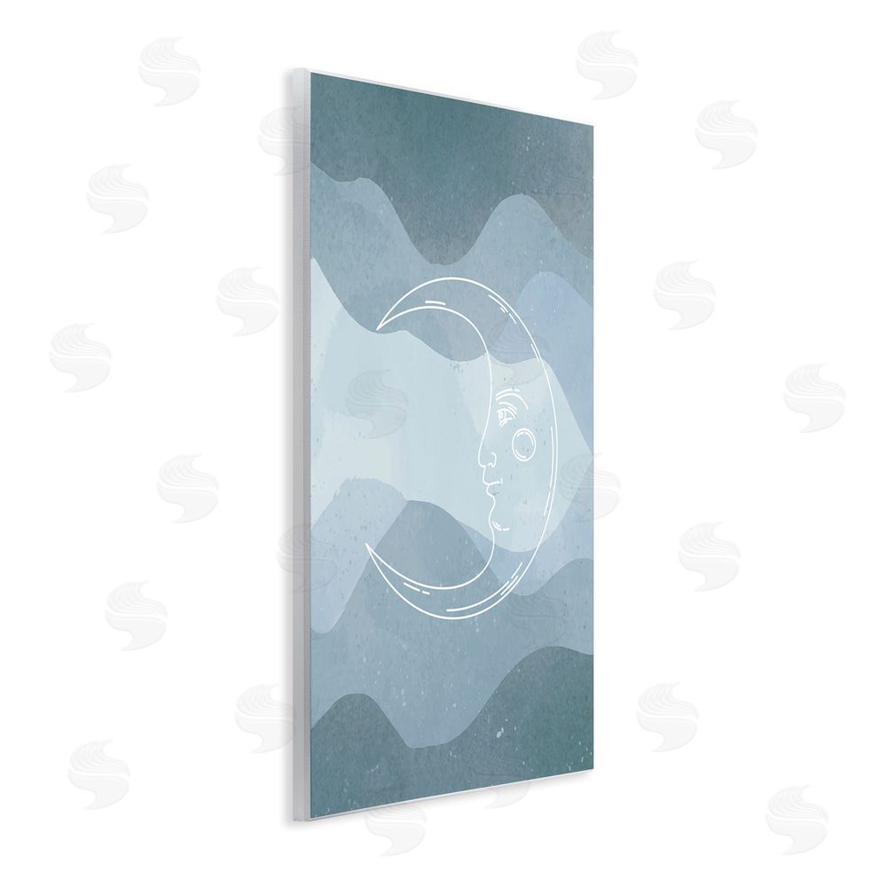 Stupell Studio Blue Astral Moon Wall Plaque Art Print