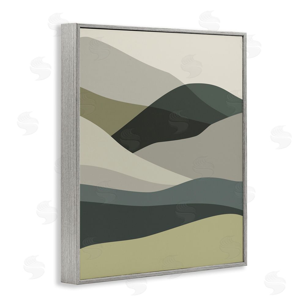 Stupell Studio Abstract Alternating Hills Gray Framed Giclee Wall Art Print