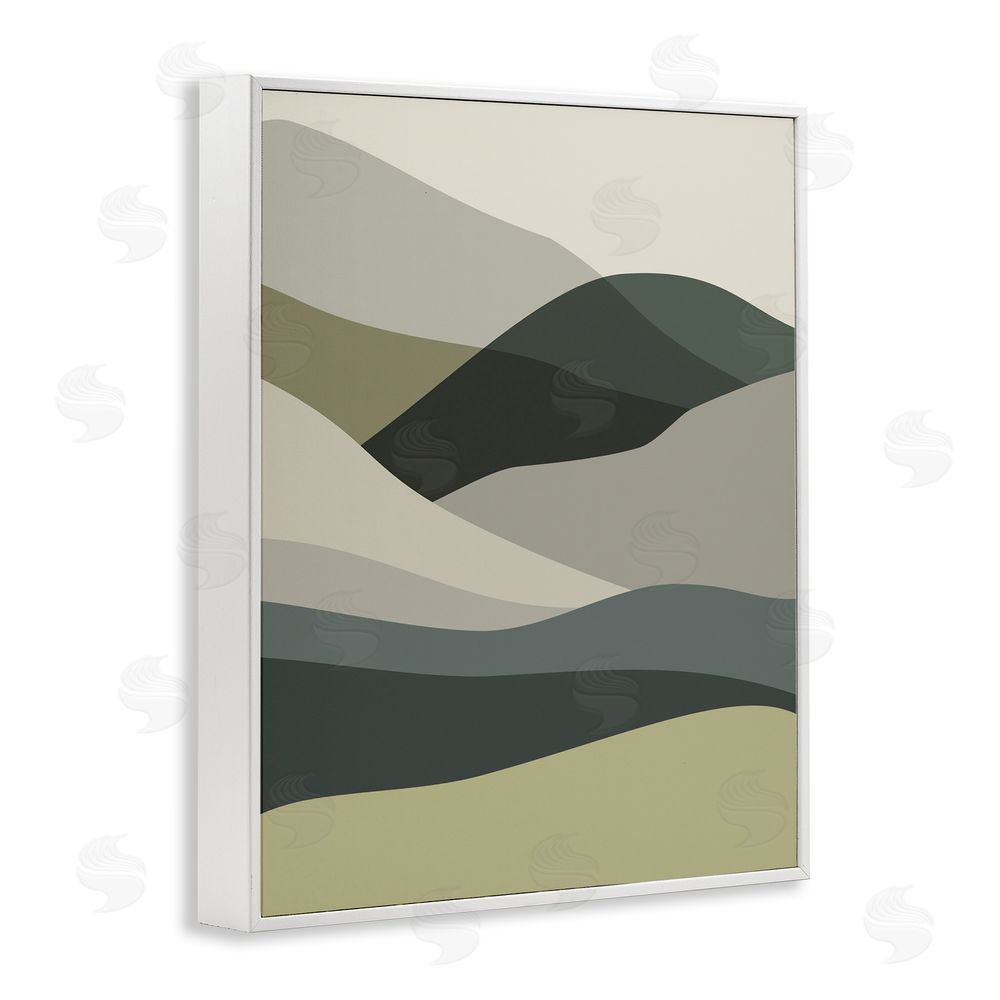 Stupell Studio Abstract Alternating Hills White Framed Giclee Wall Art Print