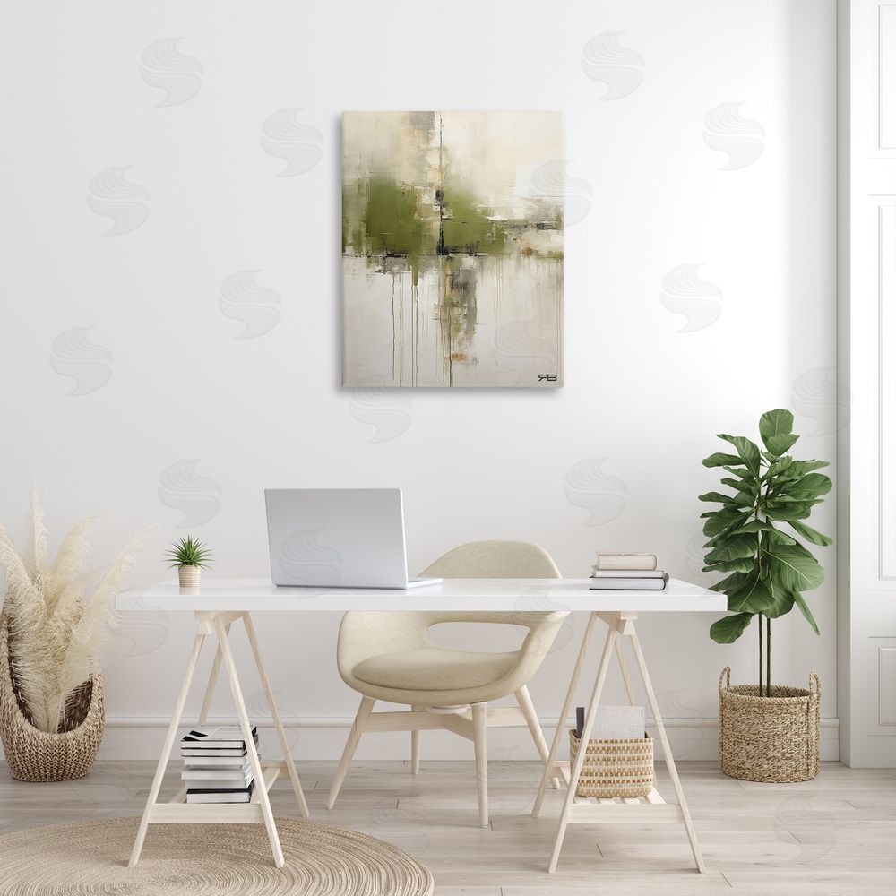 RB Modern Paint Drip Horizon Canvas Wall Art Print in Room