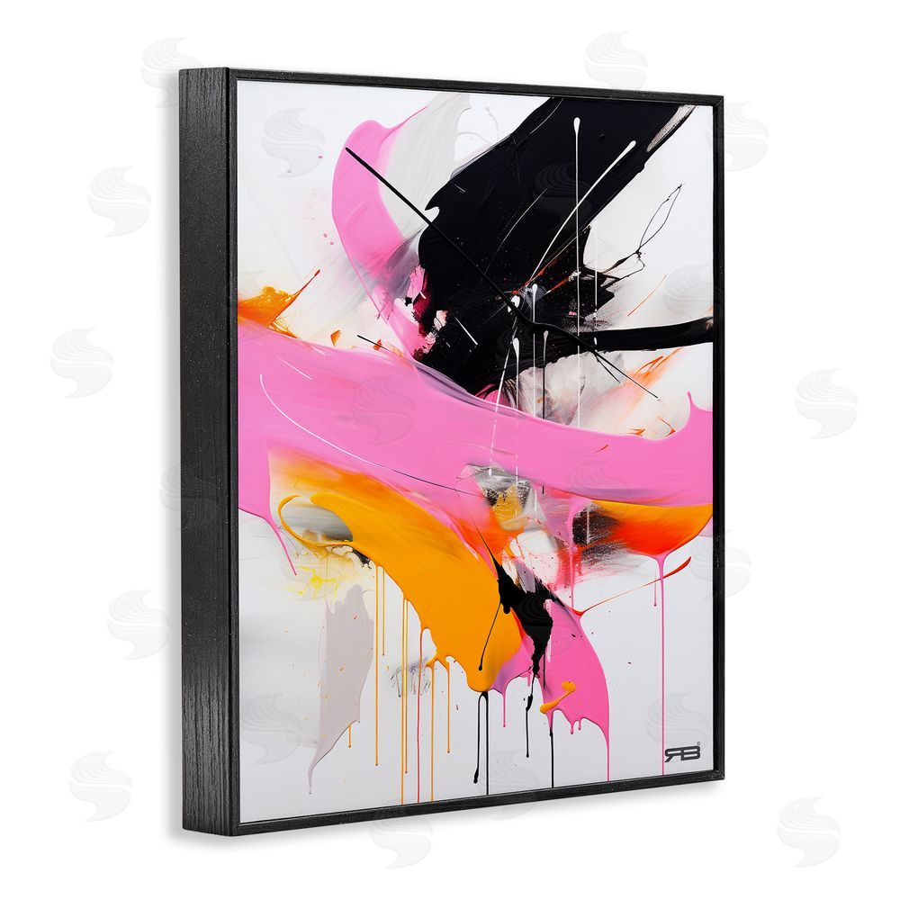 RB Pink & Black Contemporary Black Framed Giclee Wall Art Print