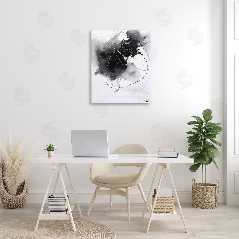 RB Contemporary Watercolor Smear Canvas Wall Art Print in Room