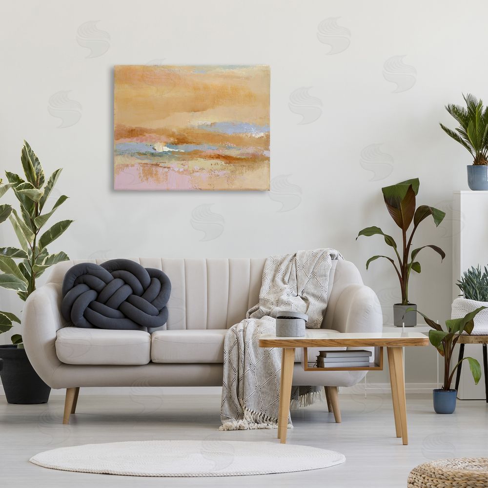 Lanie Loreth Rustic Tan Abstraction Canvas Wall Art Print in Room