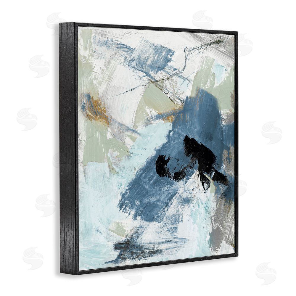 Lanie Loreth Chaotic Brush Strokes Pattern Black Framed Giclee Wall Art Print