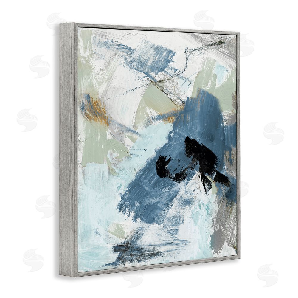 Lanie Loreth Chaotic Brush Strokes Pattern Gray Framed Giclee Wall Art Print