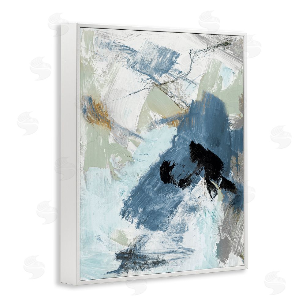 Lanie Loreth Chaotic Brush Strokes Pattern White Framed Giclee Wall Art Print