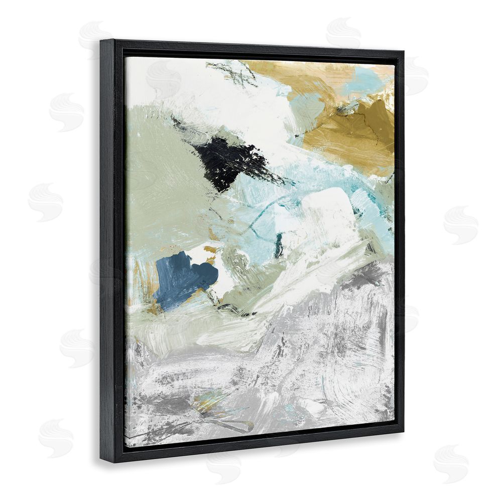 Lanie Loreth Expressive Modern Pattern Black Floating Frame Canvas Wall Art Print