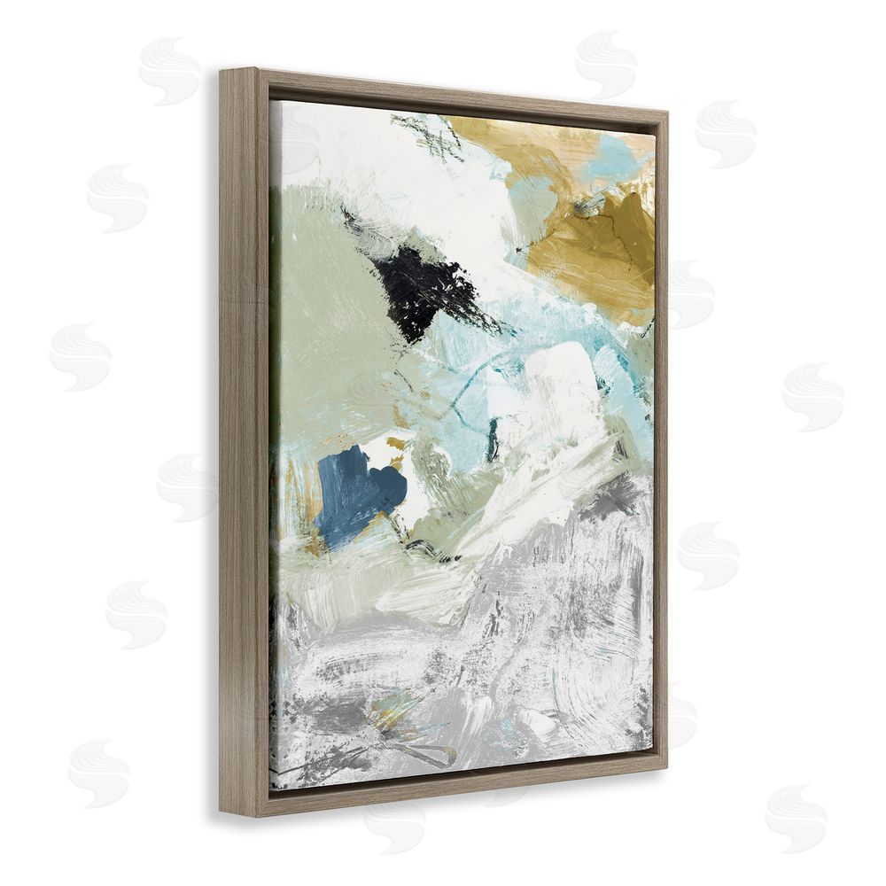 Lanie Loreth Expressive Modern Pattern Brown Floating Frame Canvas Wall Art Print