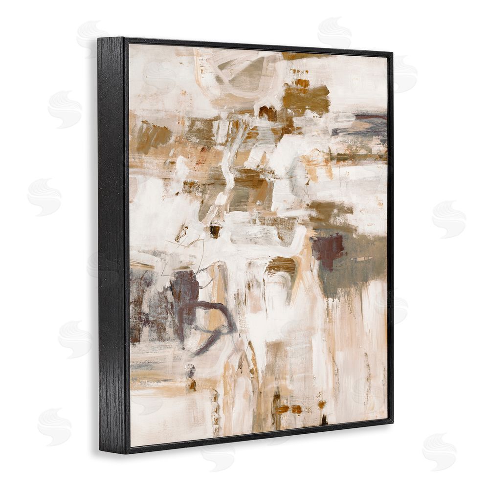 Lisa Ridgers Beige Abstract Pattern Black Framed Giclee Wall Art Print