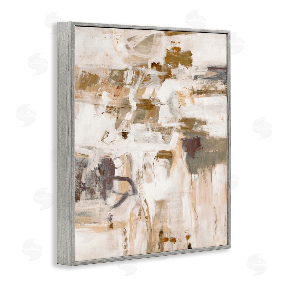 Lisa Ridgers Beige Abstract Pattern Gray Framed Giclee Wall Art Print