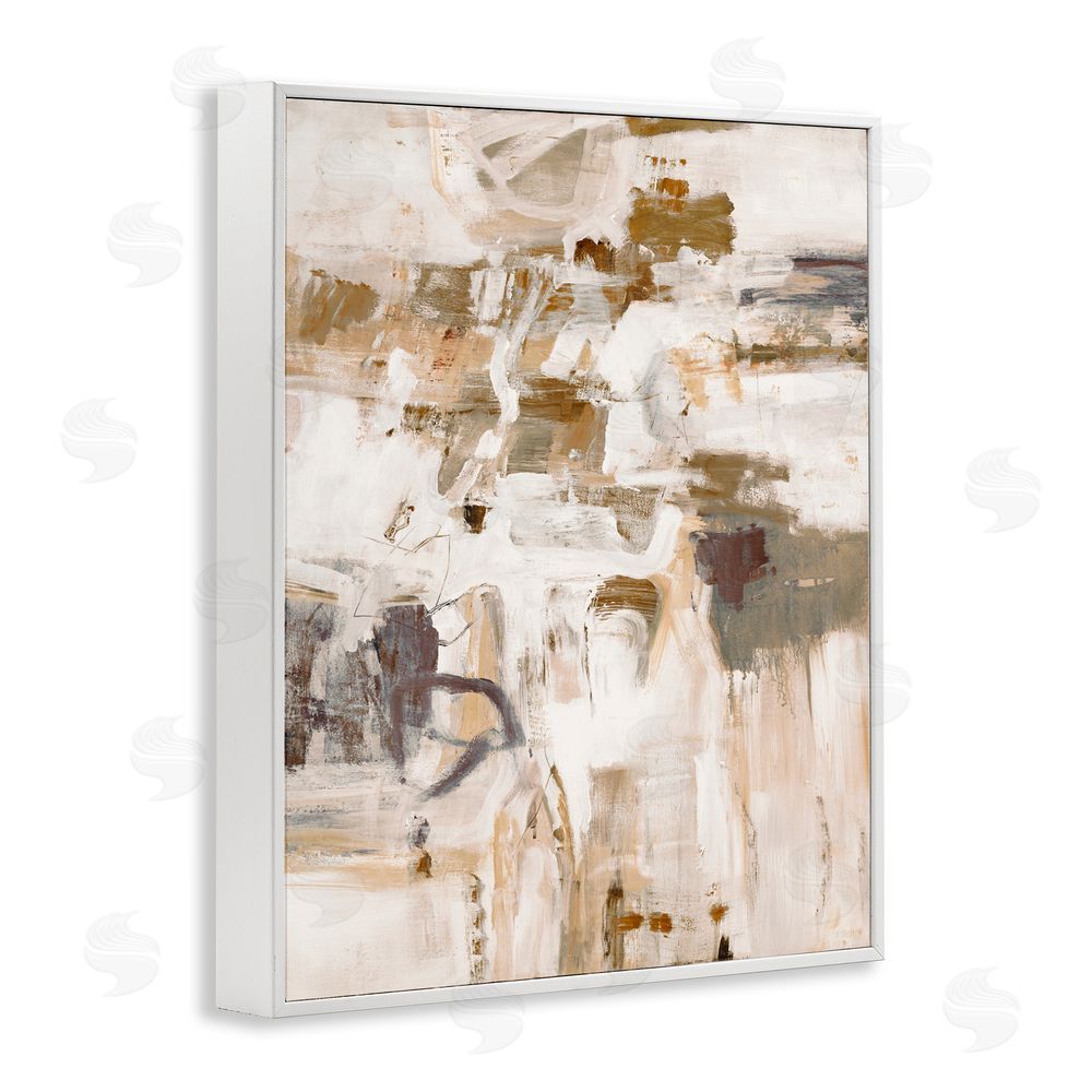 Lisa Ridgers Beige Abstract Pattern White Framed Giclee Wall Art Print