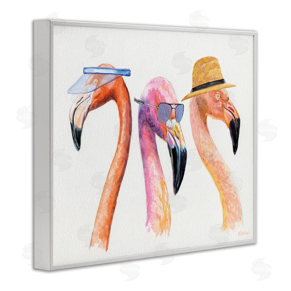 Jennifer Redstreake Summer Flamingo Fashion White Framed Giclee Wall Art Print