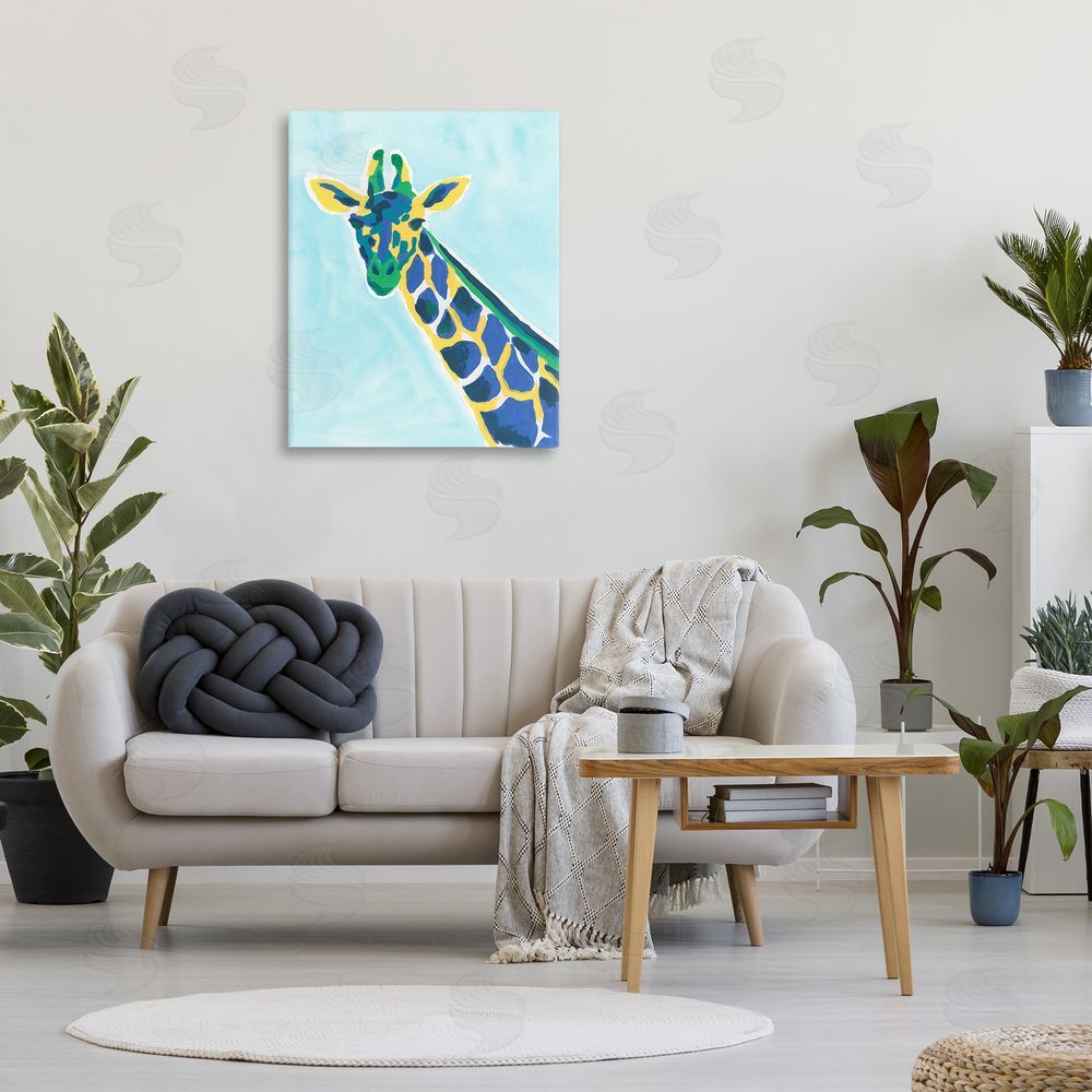 June Erica Vess Modern Hue Giraffe Canvas Wall Art Print in Room