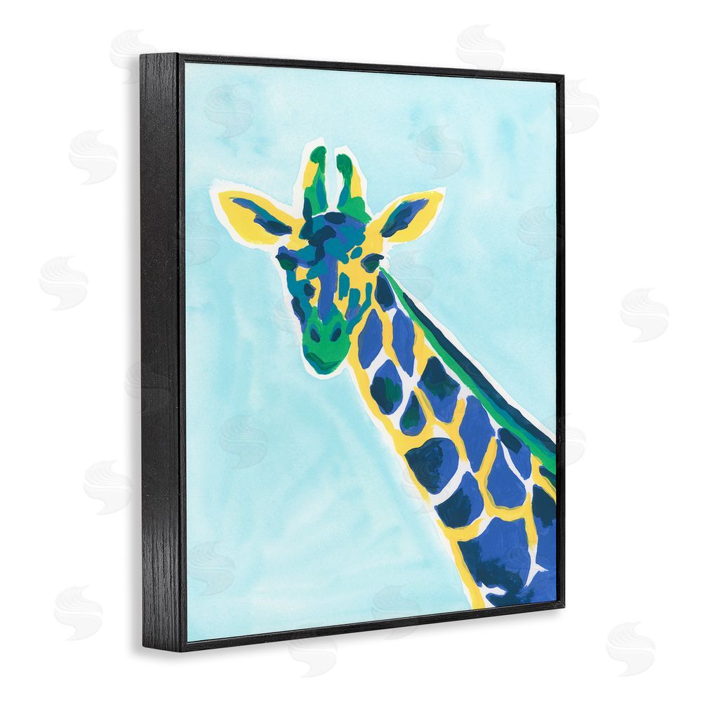June Erica Vess Modern Hue Giraffe Black Framed Giclee Wall Art Print